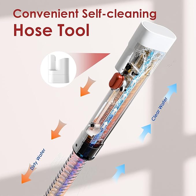WURESE Portable Carpet & Upholstery Cleaner – 15KPa Powerful Spot Cleaner for Pet Urine, Couch, Stairs & Car Seats – Handheld Deep Cleaning Machine with Self‑Cleaning System & 2 Tools, Rose