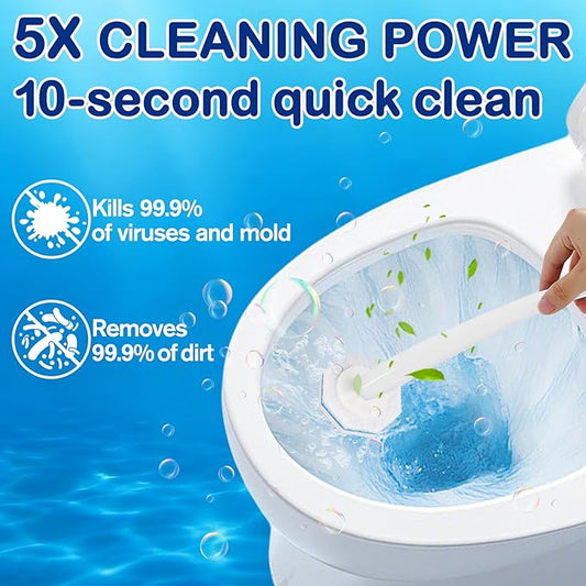 60 Count Toilet Wand Refills for Clorox Toilet Wand - Upgrade Fiber Toilet Brush, 5X Cleaning Power Toilet Scrubber Refill, Disposable Toilet Brush Heads for Bathroom Cleaning, No Falling Apart