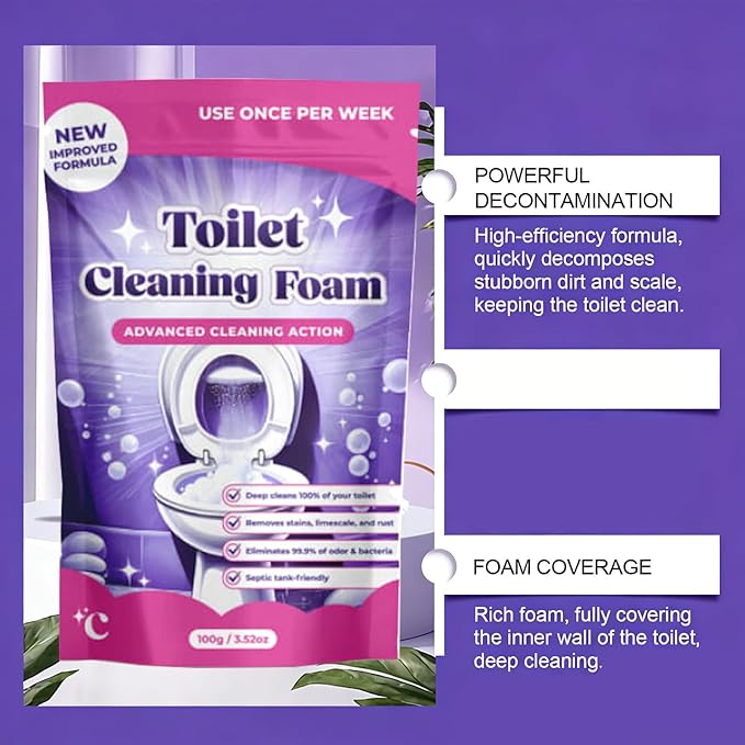 Upgrade Toilet Bowl Cleaner, for Sparkling Clean, Touch Free Foaming Cleaning Powder (2pcs)