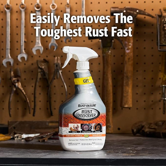 Rust-Oleum Rust Dissolver Trigger Spray Gel | Heavy-Duty Corrosion Remover for Metal Tools, Cars, Bikes, Grills, Bolts, Firearms & More | 32 oz | 6 Pack