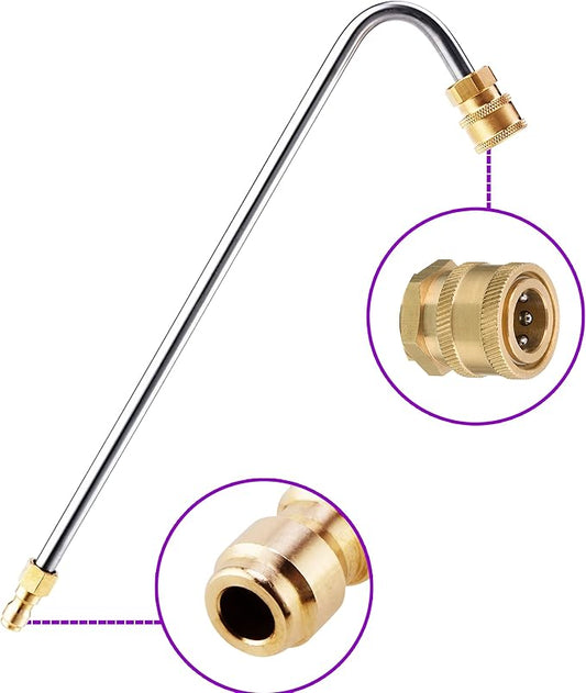 RIDGE WASHER Gutter Cleaner Attachment for Pressure Washer, 120 Degree, Extension Wand Angled for Gutter Cleaning with 5 Spray Nozzle Tips, 1/4 Inch Quick Connect, 13 Inch, 4000 PSI