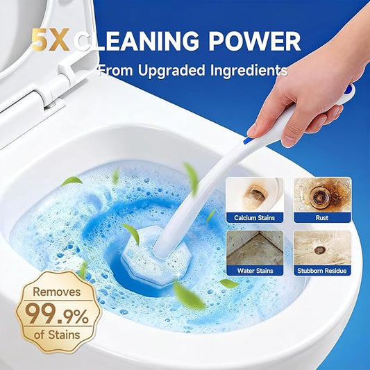100 Count Toilet Wand Refills Compatible for Clorox, 5X Cleaning Power Toilet Bowl Cleaners & High-Density Disposable Toilet Brush Scrubber - No Falling Apart, Instant Foam Cleaning