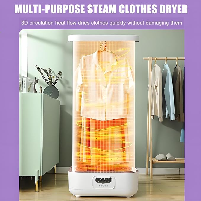 Automatic Vertical Garment Steamer System with Remote, 900W Wireless Steam Iron and Drying Station, Multi-Function Steam Closet for Full-Size Clothing and Fabric Care