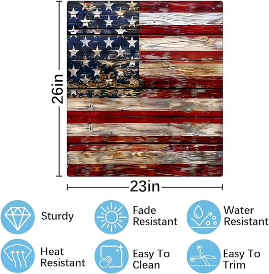 Dishwasher Magnet Cover Old Wooden American Flag Reusable Dishwasher Magnetic Cover Sticker Decorative Dish Washer Door Cover Panel for Home Kitcen Appliance