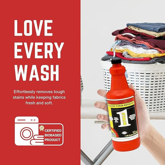 Pro's Choice Stain 1, Effective & Incredible Spot Remover for Fabric, Organic Stain Remover Laundry Cleaner, Grease & Spot Cleaner for Clothes, Use as Stain Treater Spray for Carpet & Couch, 2 Pack