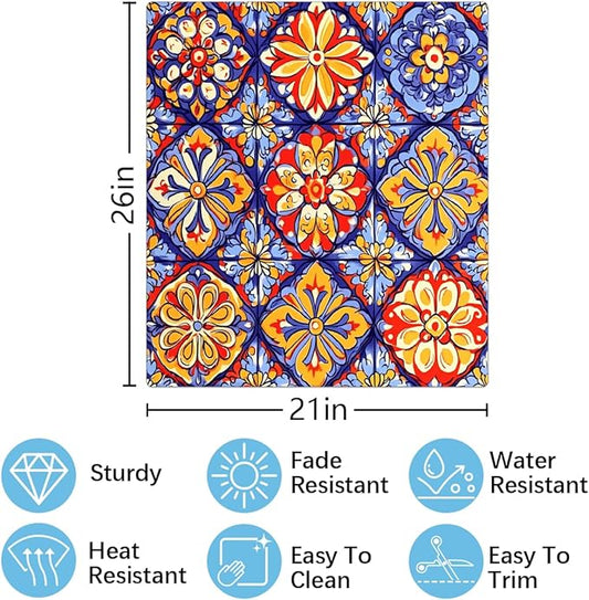 Dishwasher Magnet Cover Vibrant Ethnic Mexican Ceramic Reusable Dishwasher Magnetic Cover Sticker Decorative Dish Washer Door Cover Panel for Home Kitcen Appliance, 21x26 in