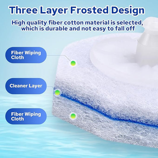 Cecailin® 60pcs Disposable Toilet Brush. Bathroom Cleaning. Disposable Bowl Cleaners Compatible with Most Toilet Brushes