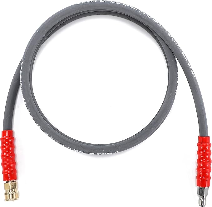 M MINGLE Pressure Washer Jumper Hose, 5 FT Whip Hose for Power Washer, Hose Reel Connector with 3/8 Inch Quick Connect