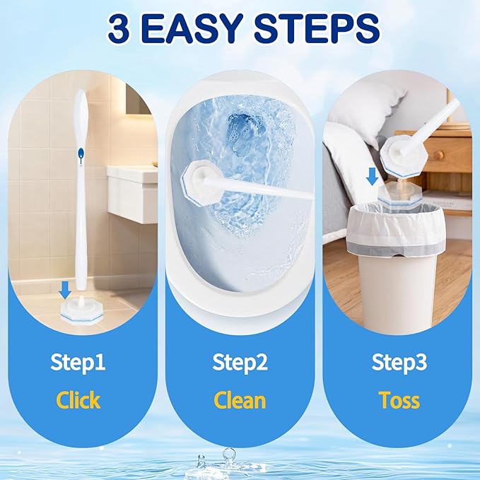 80 Count Toilet Wand Refills for Clorox Toilet Wand - Upgrade Fiber Toilet Brush, 5X Cleaning Power Toilet Bowl Wand Refills, No Falling Apart | Fresh Fragrance