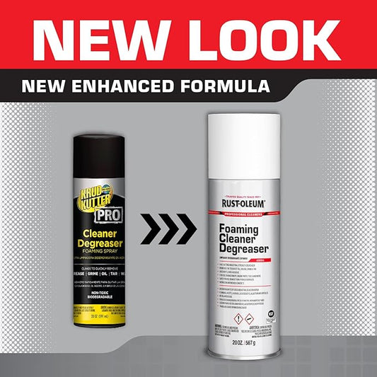 Rust-Oleum Professional Cleaners Foaming Cleaner Degreaser | 20oz Aerosol Can | Professional Strength | 6 Pack