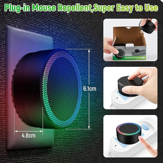 Ultrasonic Pest Control Repellent, Insect Indoor Repellent Plug in, 2026 Mini Pest Control Device for House, Ultrasonic Repellent for Mouse, Rodent, Roach, Mice, Mosquito, Spider, Black-2 Pack