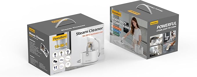 10 in 1 Multi-function Steam Cleaner for Home, Portable Handheld Steamer for Cleaning, 1200W High Pressure Steam Cleaner for Car/Kitchen/Upholstery/Glass/Tiles/Fabric, White