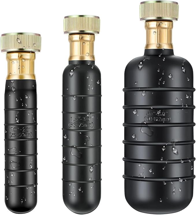 GlückMarine Drain Cleaning Bladder Kit fits 1 to 6 Inch Drain Pipes unclogs Stubborn Blockages in Kitchen Sink Bathtub Main Drain and Sewer Line with Water Power