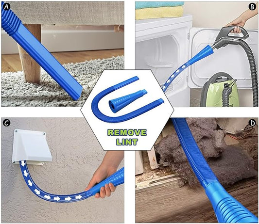 Sealegend 2 PCS Dryer Vent Cleaner Kit, Dryer Lint Vacuum Attachment&Brush | Deep Blue Dryer Vent Vacuum Hose Dryer Lint Remover Brush for Dryer and Washer,Deep Traps Cleaning Tool Fits Most Vacuums - Image 2