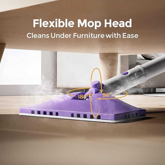 Steam Mops for Floor Cleaning,All-in-One Steam Cleaner for Home with 2 Levels Steam Mode,350ML Tank,23FT Cord, Detachable Handheld Steam Cleaner for Tile,Grout,Furniture,Carpet,Grill,Wall