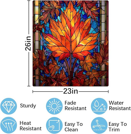 Autumn Gold Glass Maple Dishwasher Magnet Cover for The Front Magnetic Dishwasher Door Covers Dish Washer Sticker Wrap Home Decorative Appliances Panel Decal Kitchen Decor 23" x 26" (Magnetic)