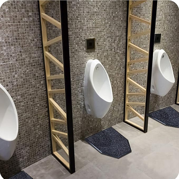 Urinal Floor Mats (2 Pack), Reusable/Washable Urinal Floor Rug, Bathroom Floor Protector Absorbent Deodorization Urinal Carpet, Men's Restroom Pee Pad Non-Slip Urine Mat