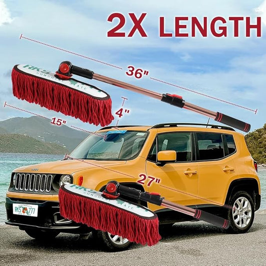 Car Duster Exterior Scratch Free Extendable Handle,Wax Cotton Hair Brush Kit forTruck,SUV,RV and Motorcycle,Duster for Cleaning,No Lint(Sunshine State Designer License Plate)