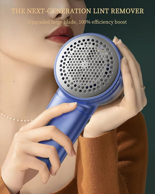 Fabric Shaver with Lint Brush, Large Lint Shaver with Digital Display | 3-Speeds Lint Remover with 6-Leaf Blades, 1200mAh Electric Sweater Shaver to Remove Pilling for Clothes, Furniture - Image 2