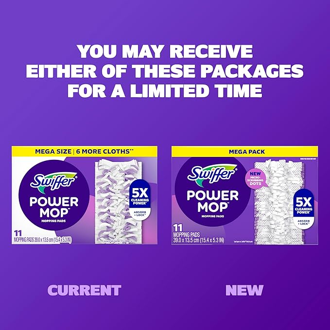 Swiffer PowerMop Multi-Surface Mopping Pad Refills, Made by Swiffer, for Floor Cleaning, 11 Count