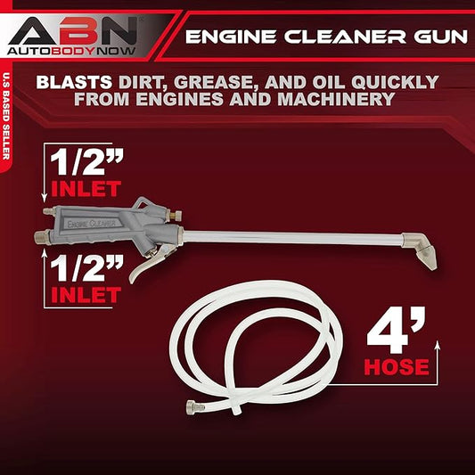 ABN Engine Cleaning Gun with 4ft Siphon Hose, Siphon Spray Gun Cleaning Kit – Car Engine Cleaner Degreaser Tool