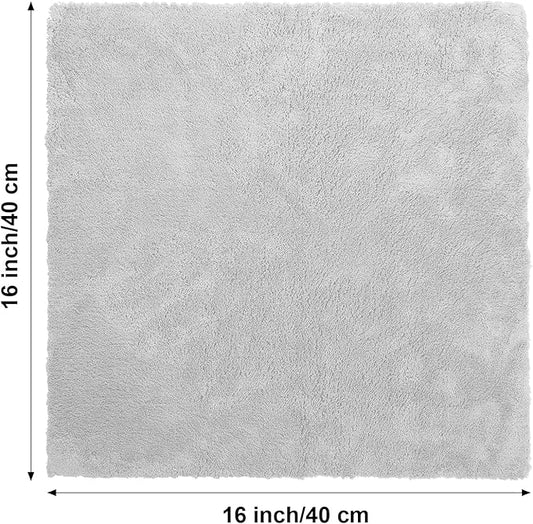 Shimeyao 30 Pcs 16 x 16 Inch Edgeless Microfiber Plush Towels for Cars Detailing Drying Wash Polishing Absorbent Cleaning Cloths, 500 GSM (Light Gray)