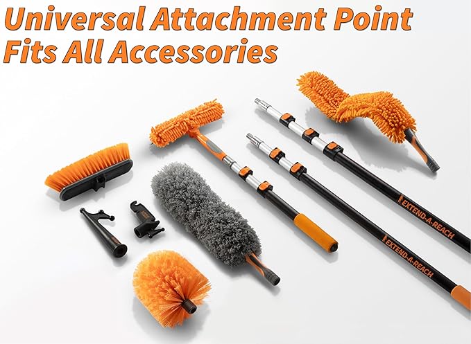 20 Foot High Reach Duster Kit with 4-12 ft Extension Pole // High Ceiling Duster Cleaning Kit with Telescopic Pole // Cobweb Duster // Feather Duster and Ceiling Fan Duster // The Ultimate Dusting Kit