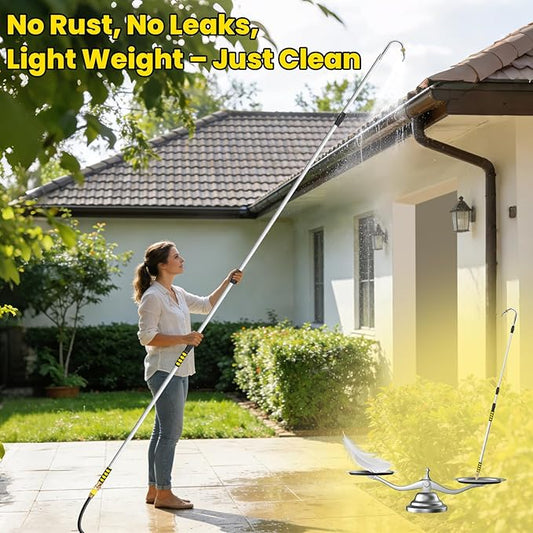 Gutter Cleaning Tools,16ft Gutter Cleaner Tools from the Ground with Hose Attachment, Rain Gutters Cleaning Tool with Heavy-Duty Head/2