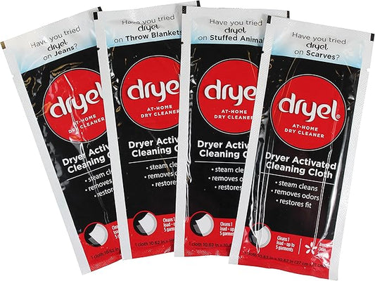 dryel At-Home Dry Cleaner Refill Kit, Gentle Laundry Care for Special Fabrics and Dry-Clean-Only Clothes, 8 Load Capacity - Reusable Fabric Protection Bag Needed (Sold Seperatly)