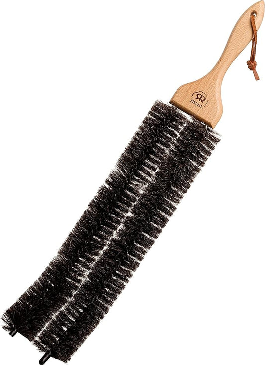 Redecker Goat Hair Bath Radiator/Hand Towel Dryer-Brush with Oiled Beechwood Handle, 19-5/8-Inches