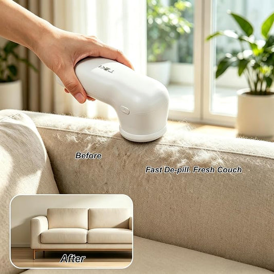 Rechargeable Fabric Shaver Lint Remover, 2 Blades Defuzzer for Clothes Couch Furniture Blankets - Image 2