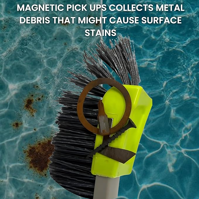 OREQ Corporation Animal Pro Pebble Pool Brush | Heavy-Duty Brush for Pebble & Textured Pool Surfaces | Professional Pool Wall & Floor Cleaning Tool (28 Inch)