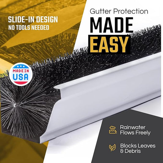 GutterBrush Gutter Guard Sample Pack 3-Sizes - 12 Inch Lengths - 3.25", 4.25", 5.25" Diameters for Residential Gutters