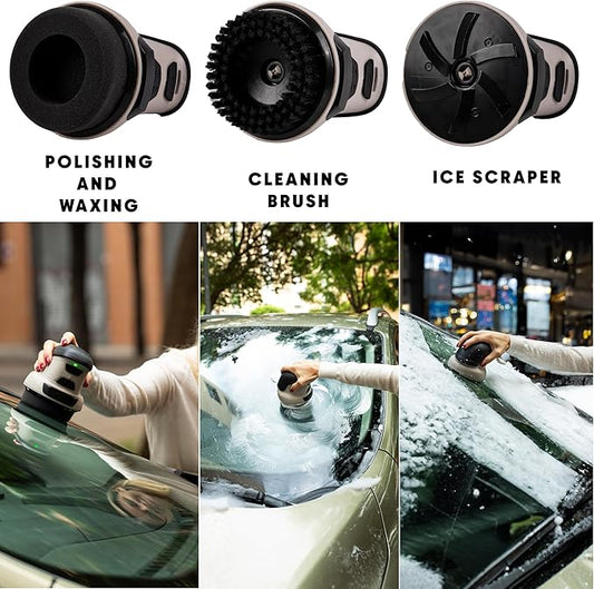 ZONETECH Electric Ice Scraper for Car Windshield, Electric Snow Scraper for Window, Ice Removal Tools Rechargeable with USB Cable, Cleaning Brush (3 in 1 Electric Ice Scraper Upgraded, 2 Pack)