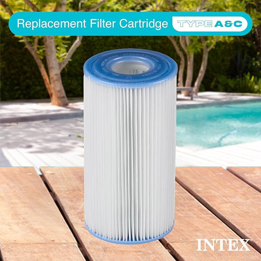 Intex 29000E Type A Pool Filter Cartridge Filter Pumps – Easy-to-Clean – Dacron Paper – Efficient Filtration – Single Pack