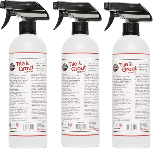 Rock Doctor Natural Tile and Grout Cleaner, Remove Stains Dirt, Oil, and Soap Scum, Heavy Duty Non-Abrasive Tile Cleaner, Natural Formula, Pack of 3