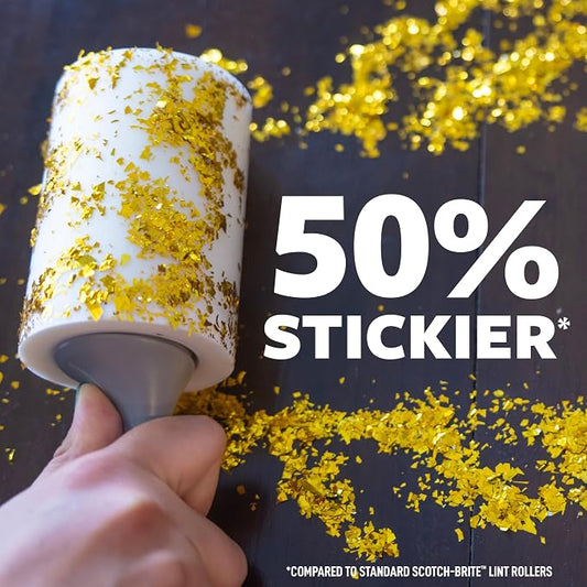 Scotch-Brite Extreme Clean Lint Roller, 50% Stickier*, Heavy Duty for Removing Debris and Pet Hair on Clothes, Furniture, Cars, Offices & More, 8 Pack, 200 Adhesive Sheets Total - Image 2