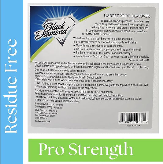 Black Diamond Stoneworks Carpet & Upholstery Cleaner: Fast Acting Deep Cleaning Spot & Stain Remover Spray Also Works Great on Rugs, Couches and Car Seats (1-Gallon)