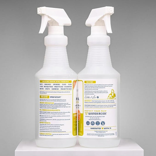 Wondercide - Indoor Pest Control Spray for Home and Kitchen - Ant, Roach, Spider, Fly, Flea, Bug Killer and Insect Repellent - with Natural Essential Oils - Pet and Family Safe — Lemongrass 32 oz