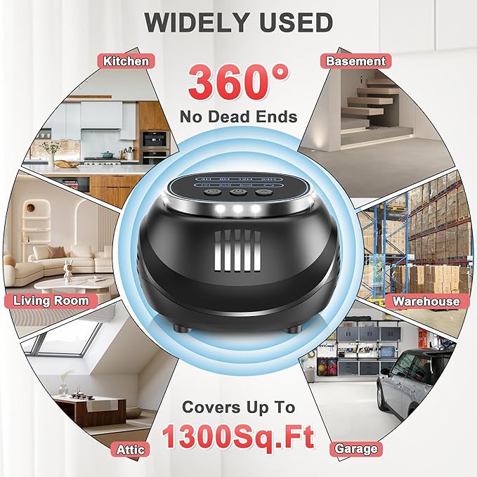 Mouse Repellent Plug-in Ultrasonic – Indoor Home Mice & Rodent Repeller, 2026 Upgraded Electronic Pest Control Device, 4 Modes, Covers 1300 Sq Ft, Works for Squirrels, Bats, Roaches & Spiders