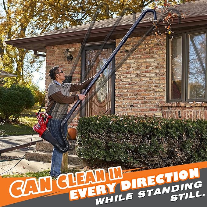 Sealegend Universal Leaf Blower Gutter Attachment, Gutter Cleaning Tools from Ground with Suppotive Structure and Telescopic Hose All-Round Cleaning, 11 Feet