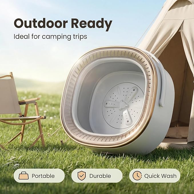 Mini Laundry Machine 16L, Portable Washing Machine and Spinner - Foldable & Compact for Baby Clothes, Underwear, Socks, Ideal for Travel, Dorm, Apartment, Camping