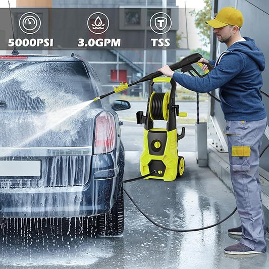 Hydro Jet Pressure Hose Water Wand for Gutter Patio Car Garden Window, Yellow