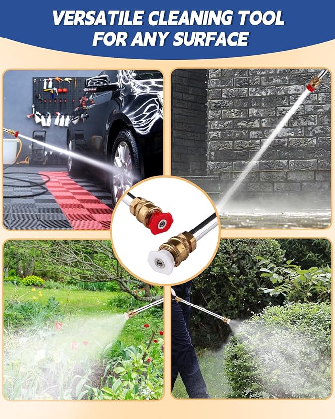 2026 Upgraded Jet Nozzle Power Washer for Garden Hose, Includes 2 High-Pressure Nozzles and Quick Connectors | Hydro Jet High Pressure Washer Tools