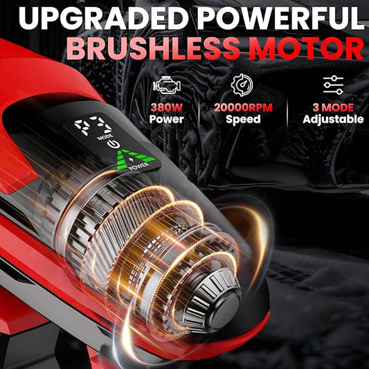 Cordless Pressure Washer for Milwaukee 18V Battery, 800 PSI Portable Handheld Power Washer with Brushless Motor, 6-in-1 Nozzle, 3 Level Adjustable for Car Yard Fence Cleaning (Battery Not Included)