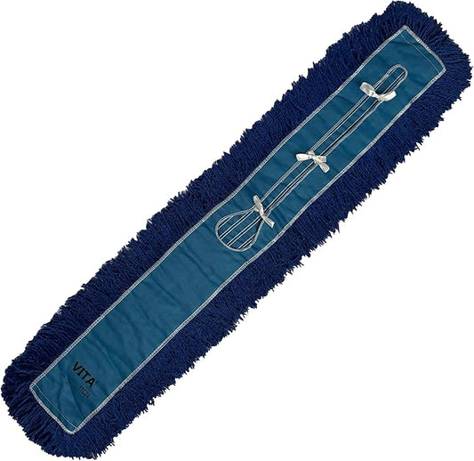 Ultimate Dust Mop Kit: Industrial-Grade Performance, Heavy-Duty Frame, Telescopic Handle - Blue 48 Inch