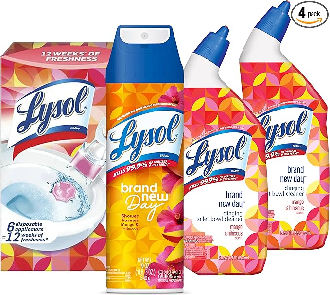 Lysol Toilet Bowl Cleaner, 24 Ounces (Combo - Mango and Hibiscus)