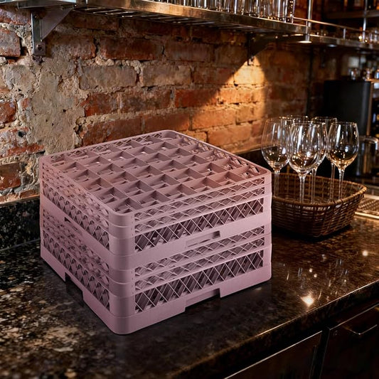 3 Packs 36 Compartment Base with 2 Extenders Commercial Cup Rack | Polypropylene Dish Drying Rack | Quitly Clean Divided Durable Dishwasher Rack for Restaurants Bar Hotel Kitchen