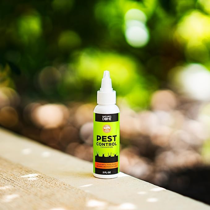 Nature’s Dome Pest Control Concentrate Spray 2 Oz (Pack of 2) | 100% Natural, Eco-Friendly Bug & Ant Spray – Each Bottle Makes 16 Oz | Bug Spray for Fleas, Ticks & Mosquitoes | Safe for Pets & Kids