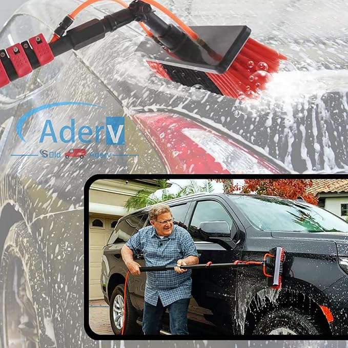 3.6-10.8 M Washing Kit: Water-fed Brush,Squeegee,Soap Dispenser, Window Cleaning Pole, Water Fed Telescopic Brush, Window Cleaner Equipment, Car Cleaning Brush (55cm Brush,9M)